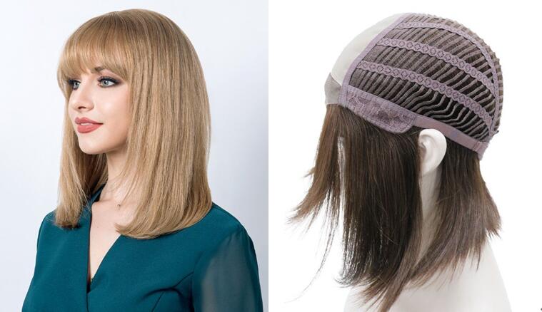 Pandora | Layered Bob Remy Human Hair Mono Top Wig with Bangs